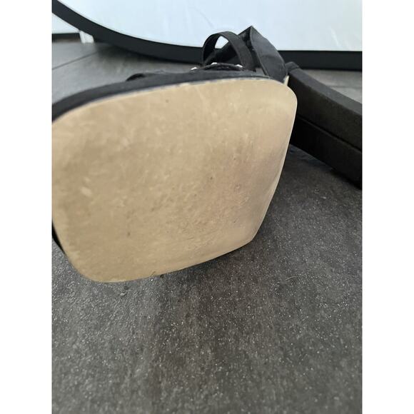 Vintage 90’s Chunky Strappy Heels Shoes Block Heel Black Funky Disco US 7.5 - Picture 10 of 12